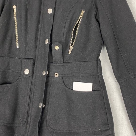 Billabong Black Wool Feel Jacket With Removable Sherpa Lining Womens Small - Picture 9 of 12